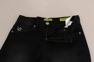 Dark Black Dora Slim Fit Denim Pants