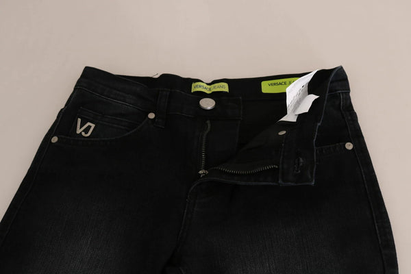 Dark Black Dora Slim Fit Denim Pants