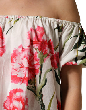 Multicolor Floral Off Shoulder Blouse Top