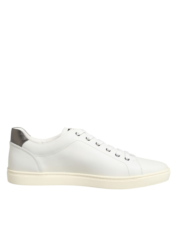 White Leather Heart Embellished Sneakers Shoes