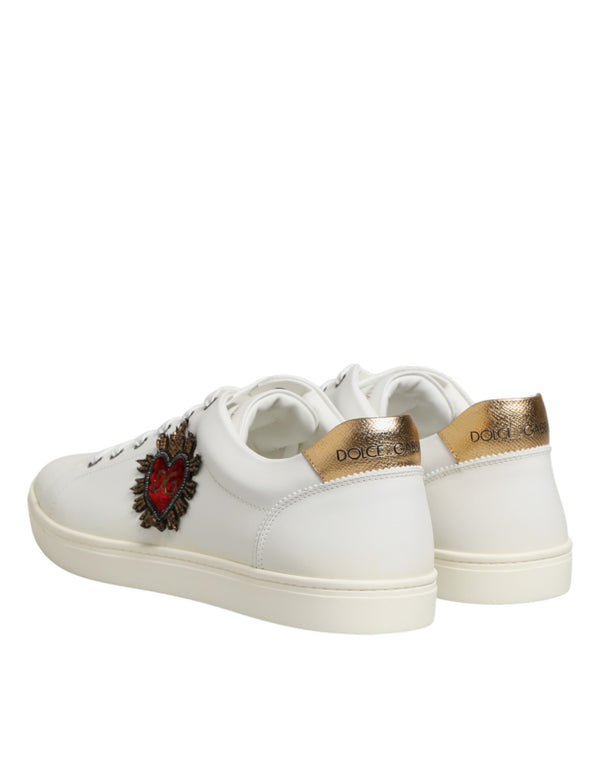 White Heart Embellished Sneakers Shoes