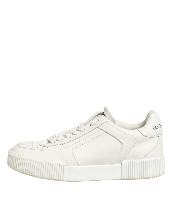 White Leather MIAMI Low Top Sneakers Shoes