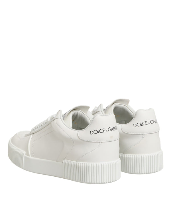 White Leather MIAMI Low Top Sneakers Shoes