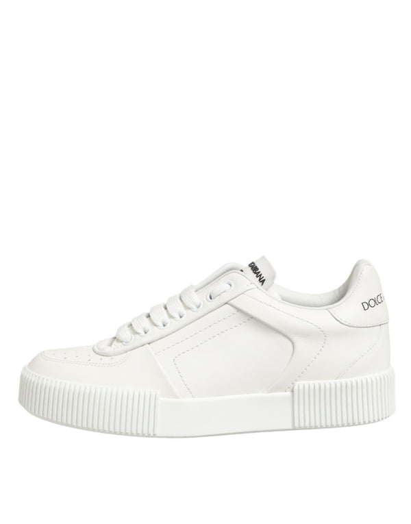White Leather MIAMI Low Top Sneakers Shoes