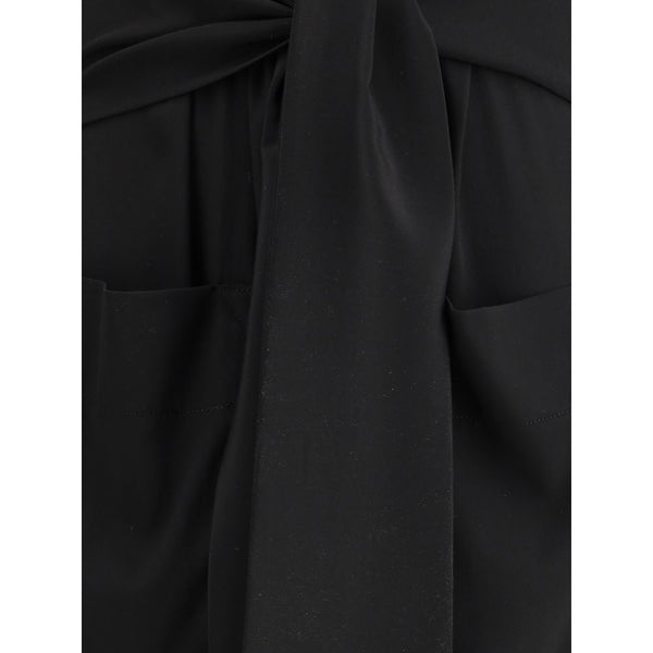 Black Silk Casual Dress