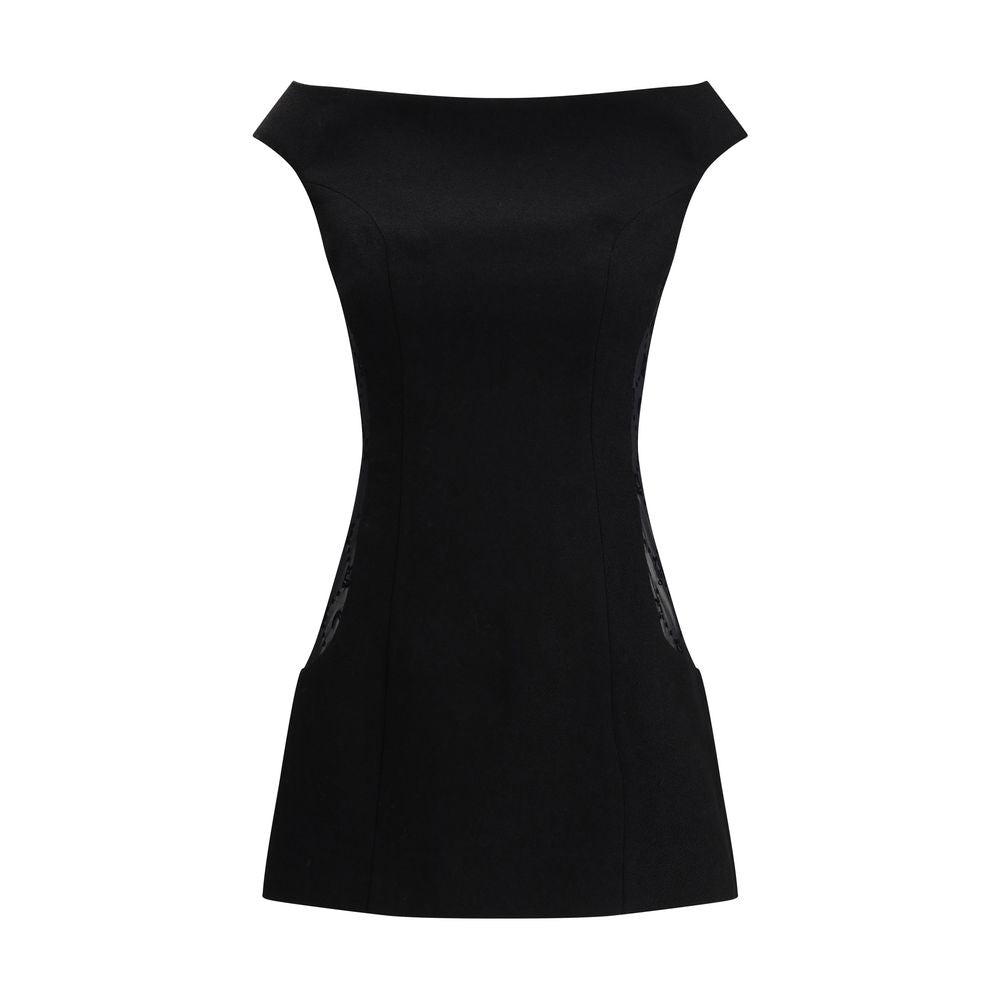 Black Fleece Wool Casual Dress