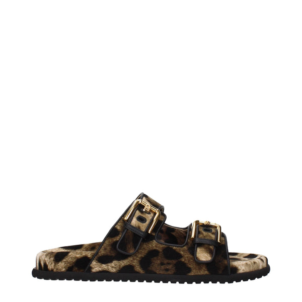 Beige Velvet Slippers