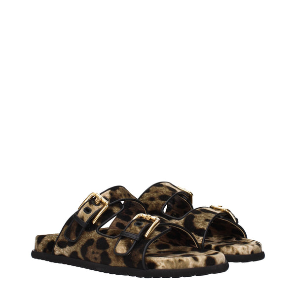 Beige Velvet Slippers