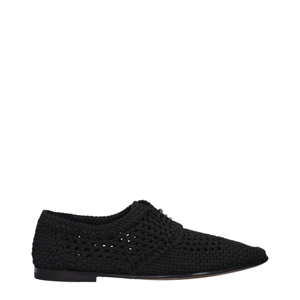Black Fabric Oxfords And Derbies