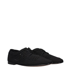 Black Fabric Oxfords And Derbies