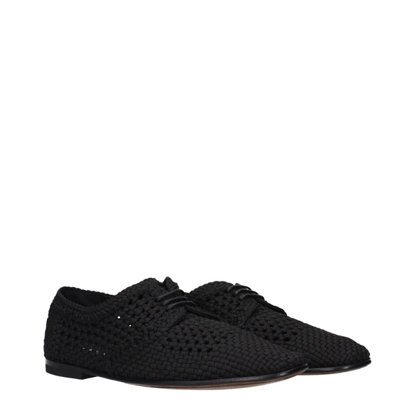 Black Fabric Oxfords And Derbies