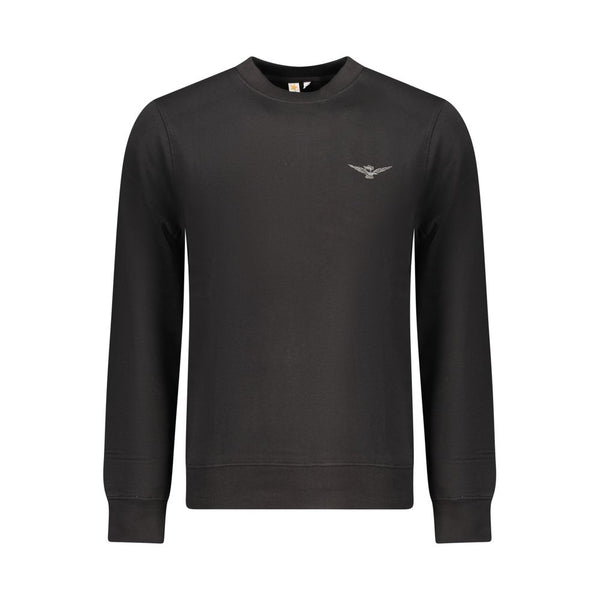 Black Cotton Men Sweatshirt