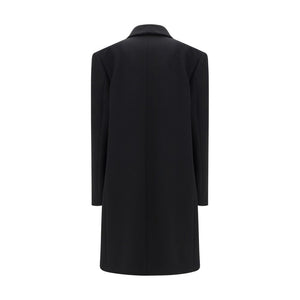 Black Fleece Wool Coat