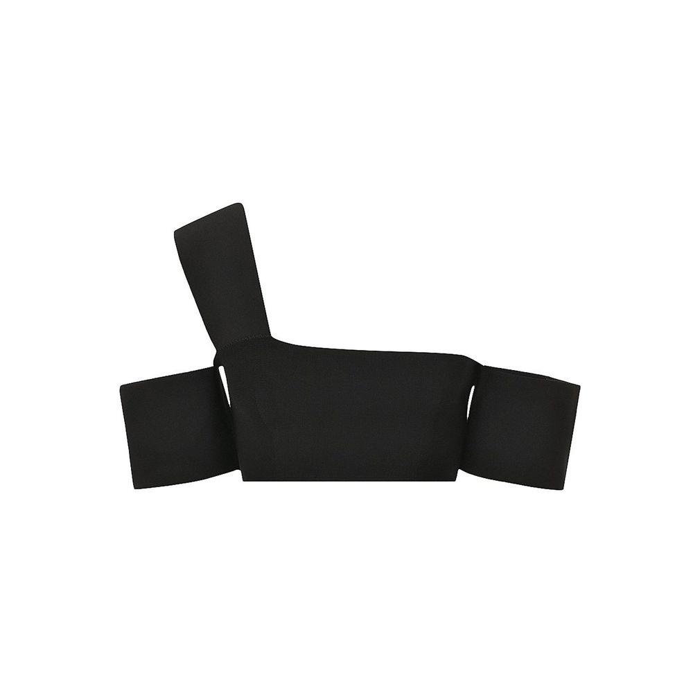 Black Elastane Tank Tops