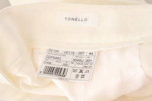 White High Waist Pleated Straight Formal Trouser Pants