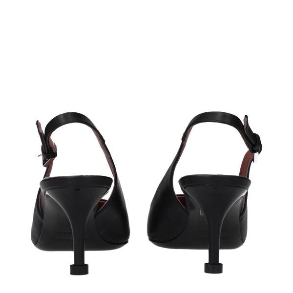 Black Leather Platform Pumps