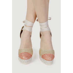 Multicolor Cotton High Heel Pumps