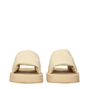 Beige Leather Slippers