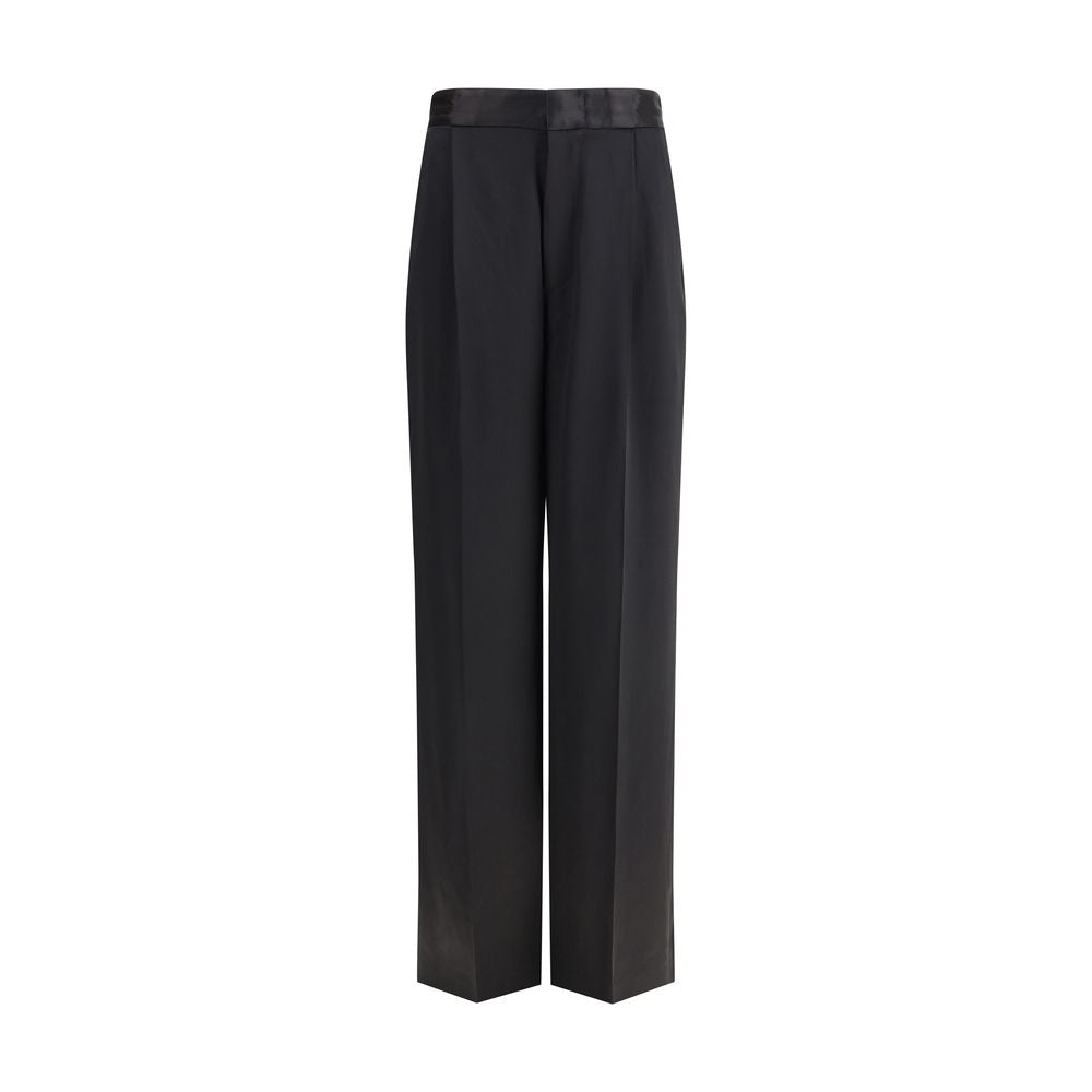 Black Silk Casual Pants