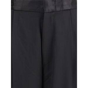 Black Silk Casual Pants