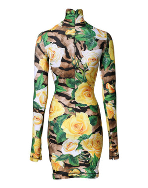 Multicolor Floral Print Sheath Mini Dress