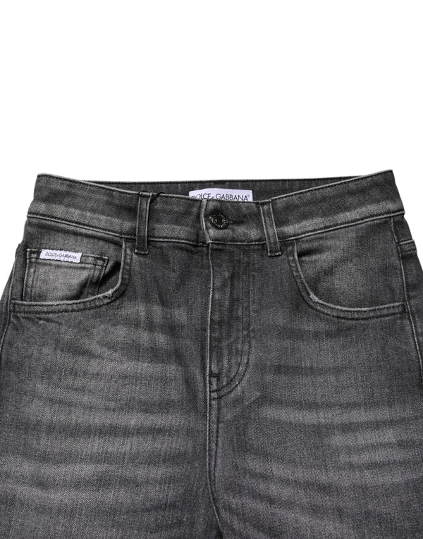 Gray High Waist Cotton Skinny Denim Jeans