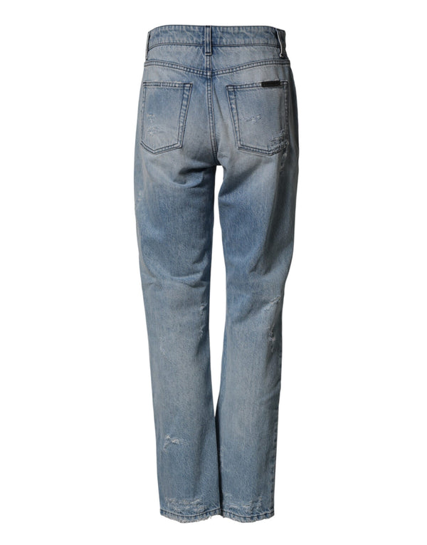 LightBlue Ripped Washed BOYFRIEND Denim Jeans