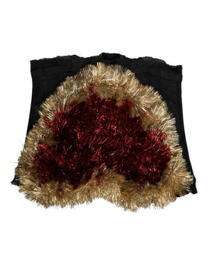 Black Gold Heart Bustier Corset Tinsel Top