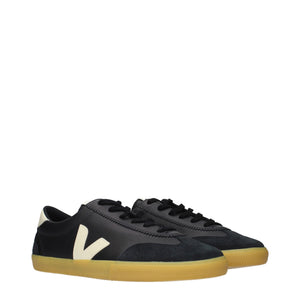 Black Leather Low Top Sneakers