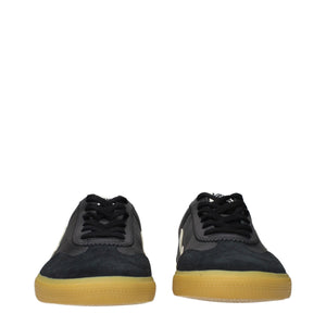Black Leather Low Top Sneakers
