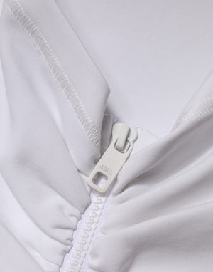 White Viscose Pencil Cut High Waist Mini Skirt