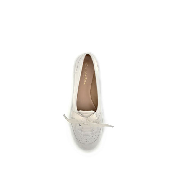 White Calf Leather Bos Taurus Ballet Flats