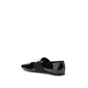 Black Leather Ballet Flats
