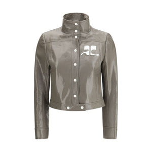 Gray Cotton Full-Length Jacket