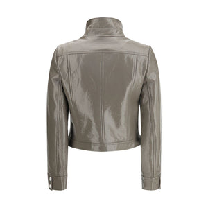 Gray Cotton Full-Length Jacket