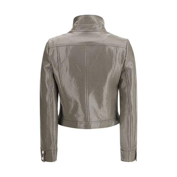 Gray Cotton Full-Length Jacket