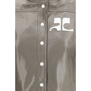 Gray Cotton Full-Length Jacket
