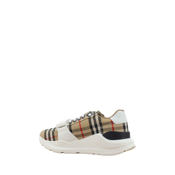 Beige Cotton Athletic Sneakers