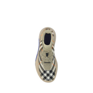 Brown Polyester Athletic Sneakers