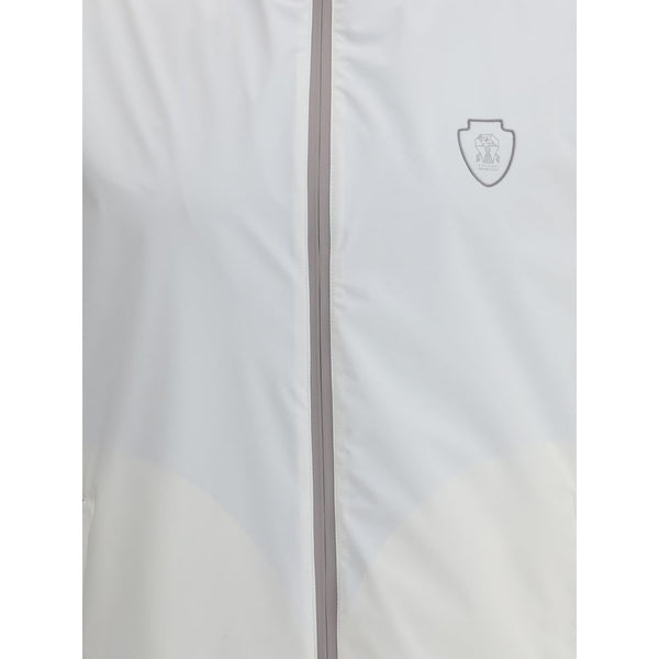 White Polyamide Sleveless Jacket