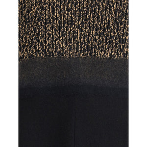 Black Fleece Wool Casual Dress