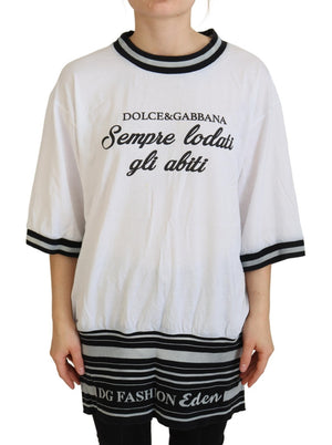 White Printed Short Sleeves Pullover Top