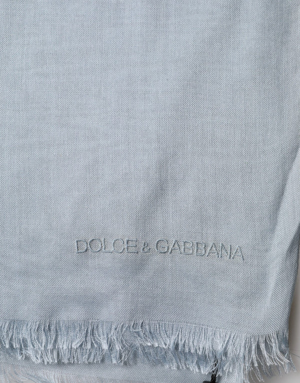 Light Blue Cashmere Knitted Shawl Scarf