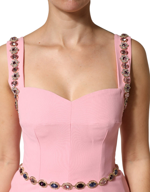 Pink Crystal Sheath Mermaid LongGown Dress