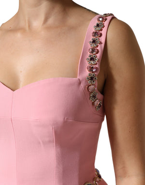 Pink Crystal Sheath Mermaid LongGown Dress