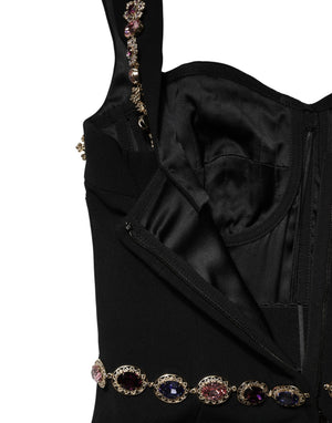 Black Embellished Sheath Mermaid Gown Dress
