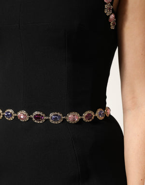 Black Embellished Sheath MermaidGown Dress