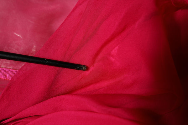 Pink Silk Embellished A-line Midi Dress