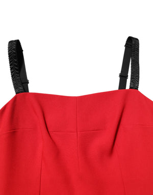 Red Stretch Bodycon Sheath Knee Length Dress