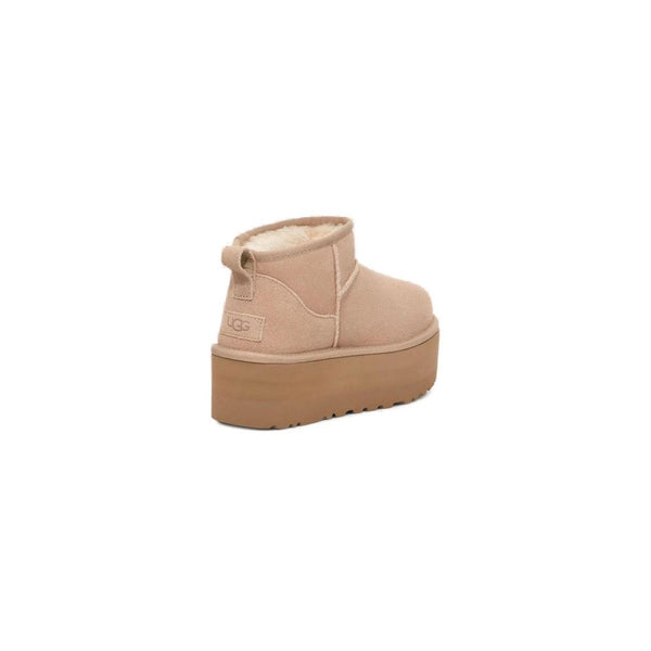 Beige Suede Leather Ankle Boots